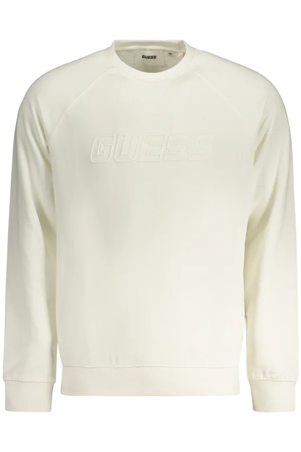 GUESS JEANS PÁNSKÁ MIKINA BEZ ZIPU BÍLÁ