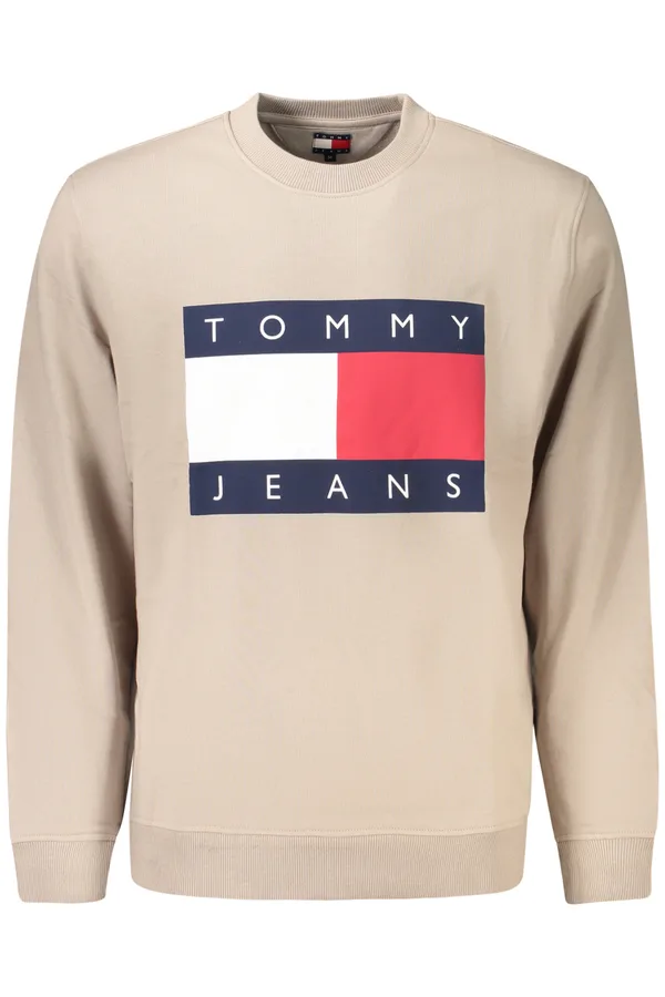 TOMMY HILFIGER PÁNSKÁ MIKINA BEŽOVÁ, BEZ ZIPU