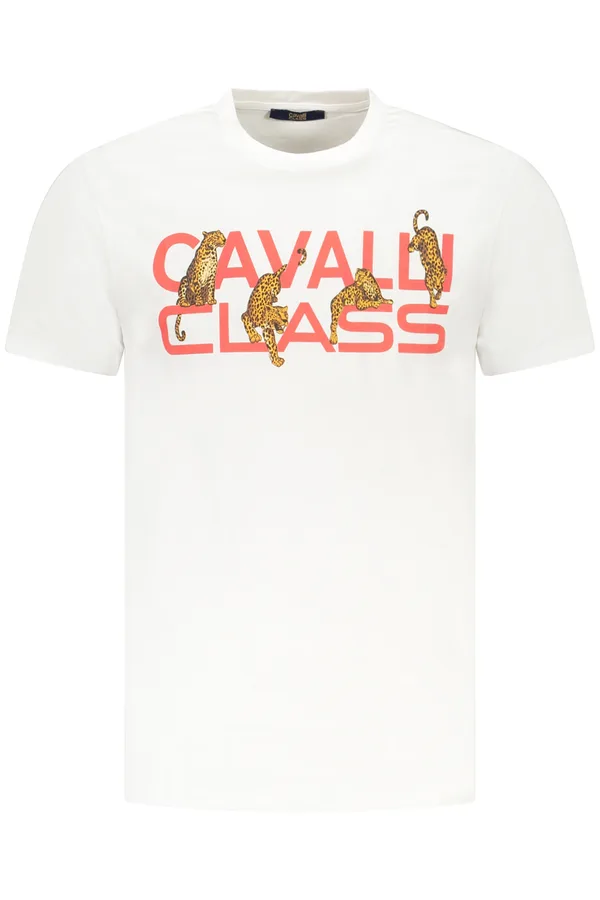 CAVALLI CLASS PÁNSKÉ TRIČKO S KRÁTKÝM RUKÁVEM BÍLÉ