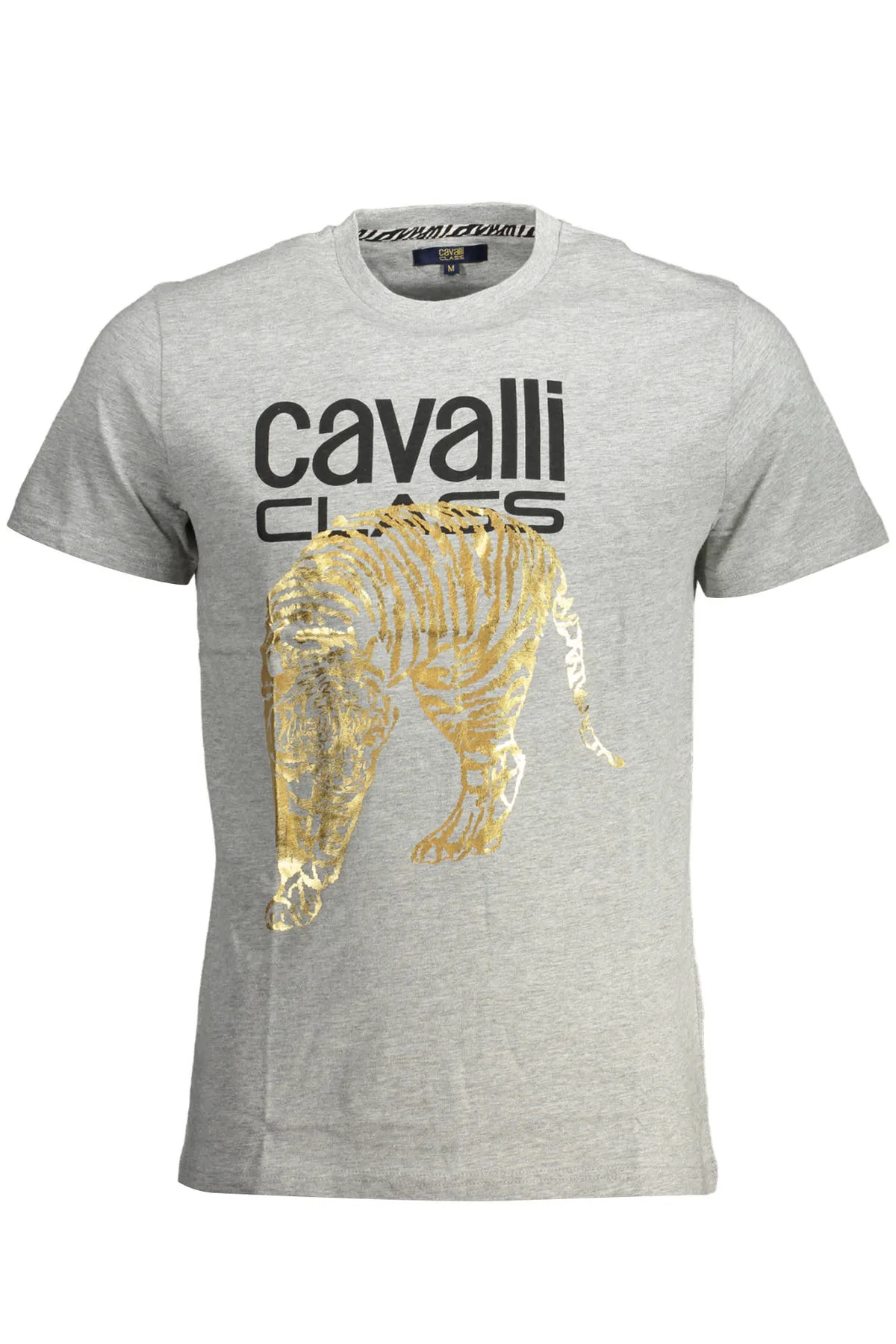 CAVALLI CLASS PÁNSKÉ TRIČKO S KRÁTKÝM RUKÁVEM ŠEDÉ