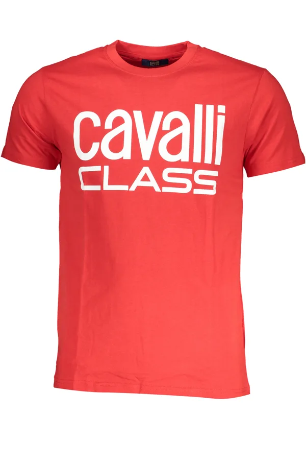 CAVALLI CLASS PÁNSKÉ TRIČKO S KRÁTKÝM RUKÁVEM ČERVENÉ