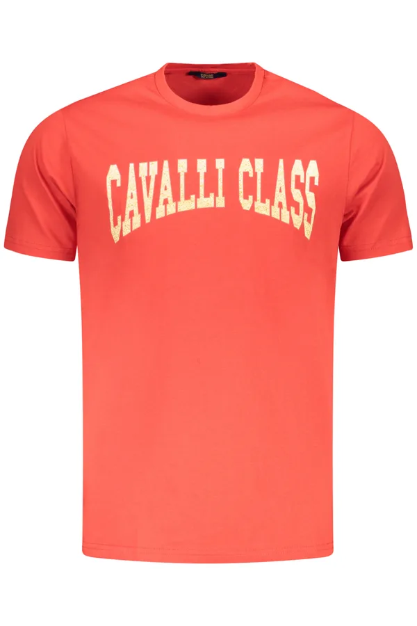 CAVALLI CLASS PÁNSKÉ TRIČKO S KRÁTKÝM RUKÁVEM ČERVENÉ