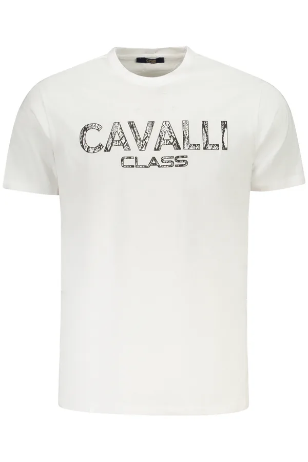 CAVALLI CLASS PÁNSKÉ TRIČKO S KRÁTKÝM RUKÁVEM BÍLÉ